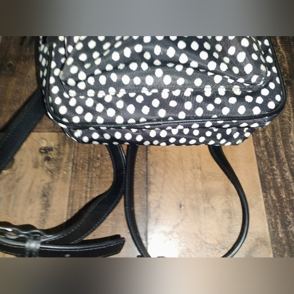 Kate Spade Polka Dot Small Nylon Mini Backpack travel black white - Picture 5 of 11